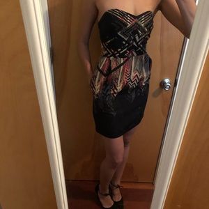 Black multicolor cocktail dress